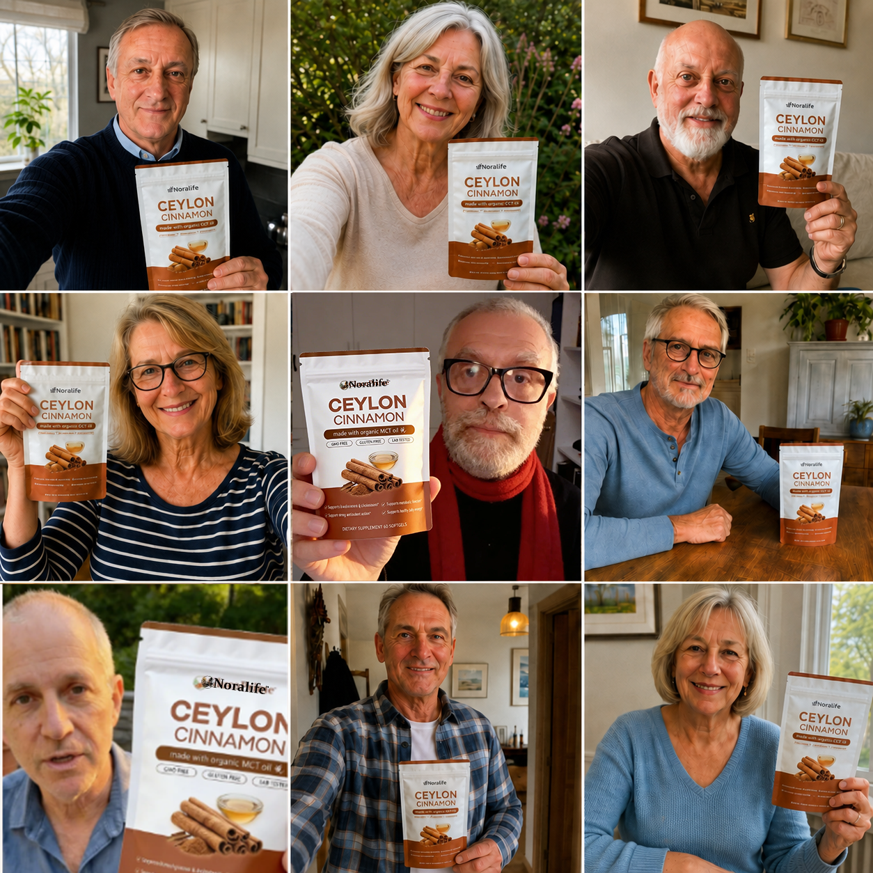 Collage di clienti soddisfatti con la Cannella di Ceylon NutriVitta